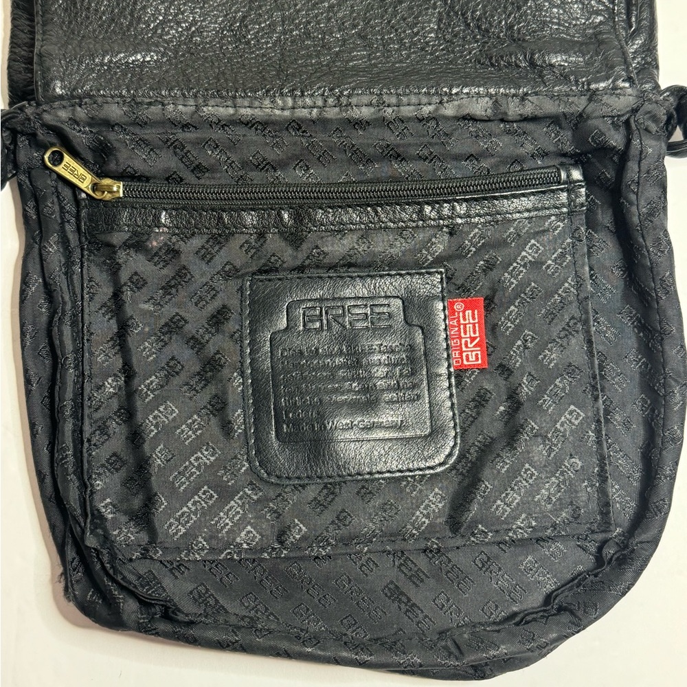 ORIGINAL BREE Black Leather Saddle Crossbody With Adjustable Strap - Picture 3 of 16